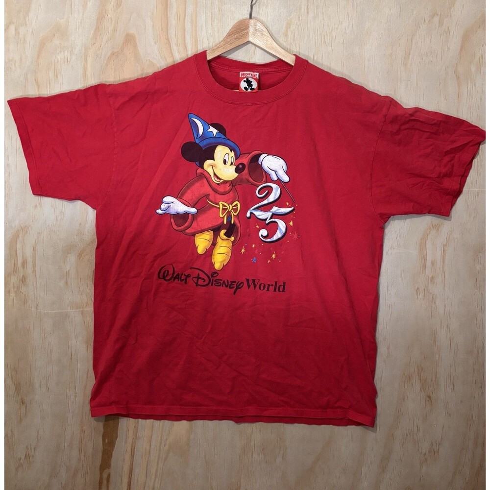 Vintage Mickey Inc Walt Disney World 25th XXL Red T Shirt